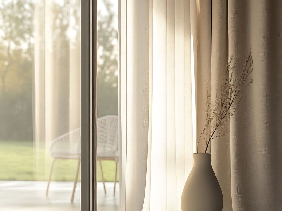Ivory sheers filtering morning light